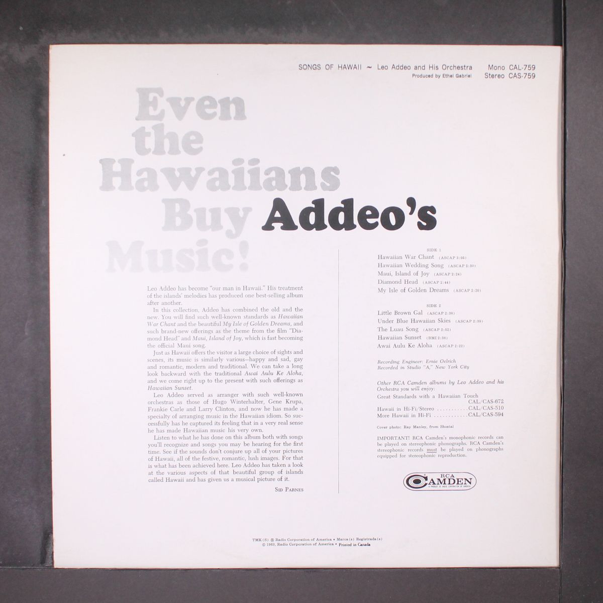 songs of hawaii by LEO ADDEO