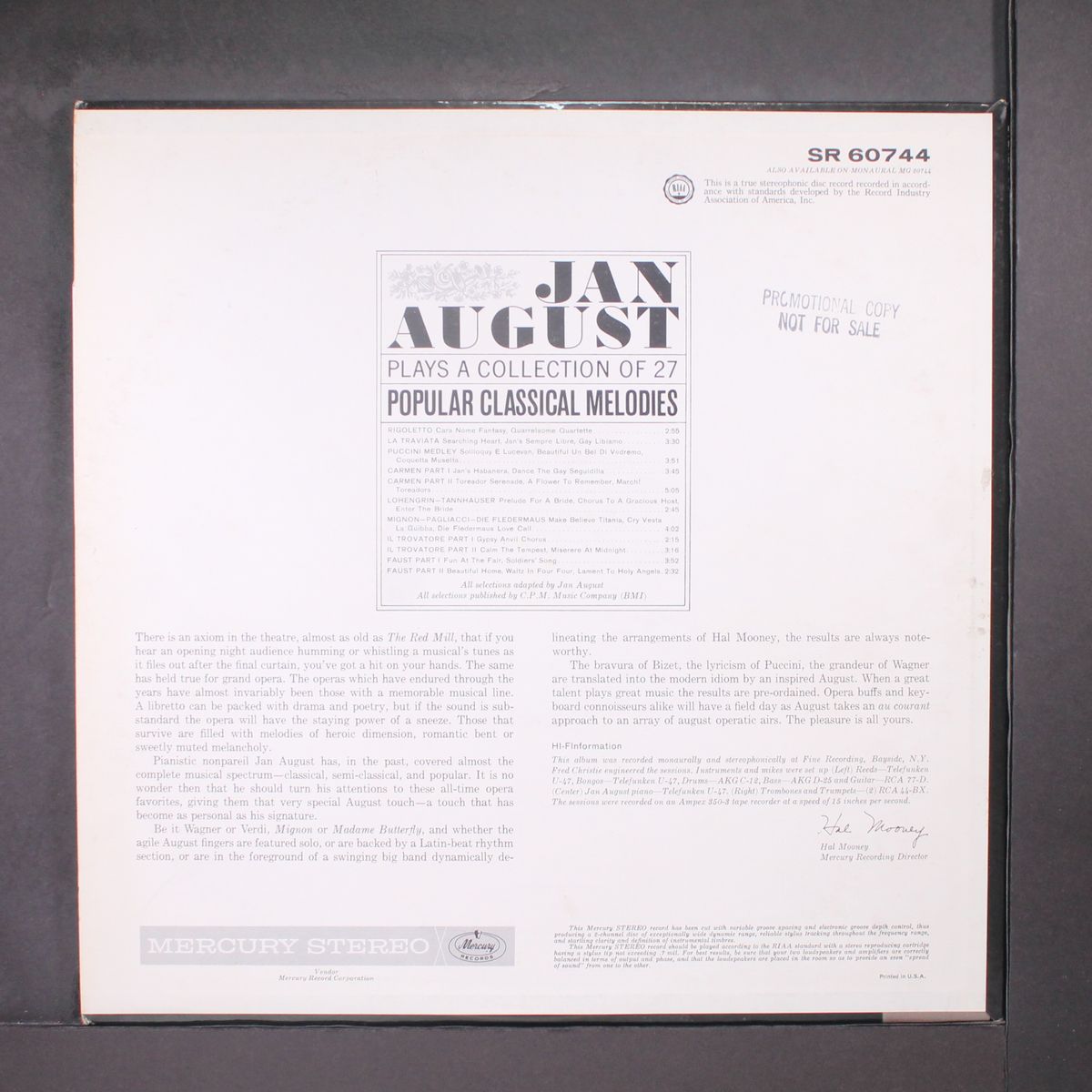 plays a collection of 27 popular classical melodies by JAN AUGUST