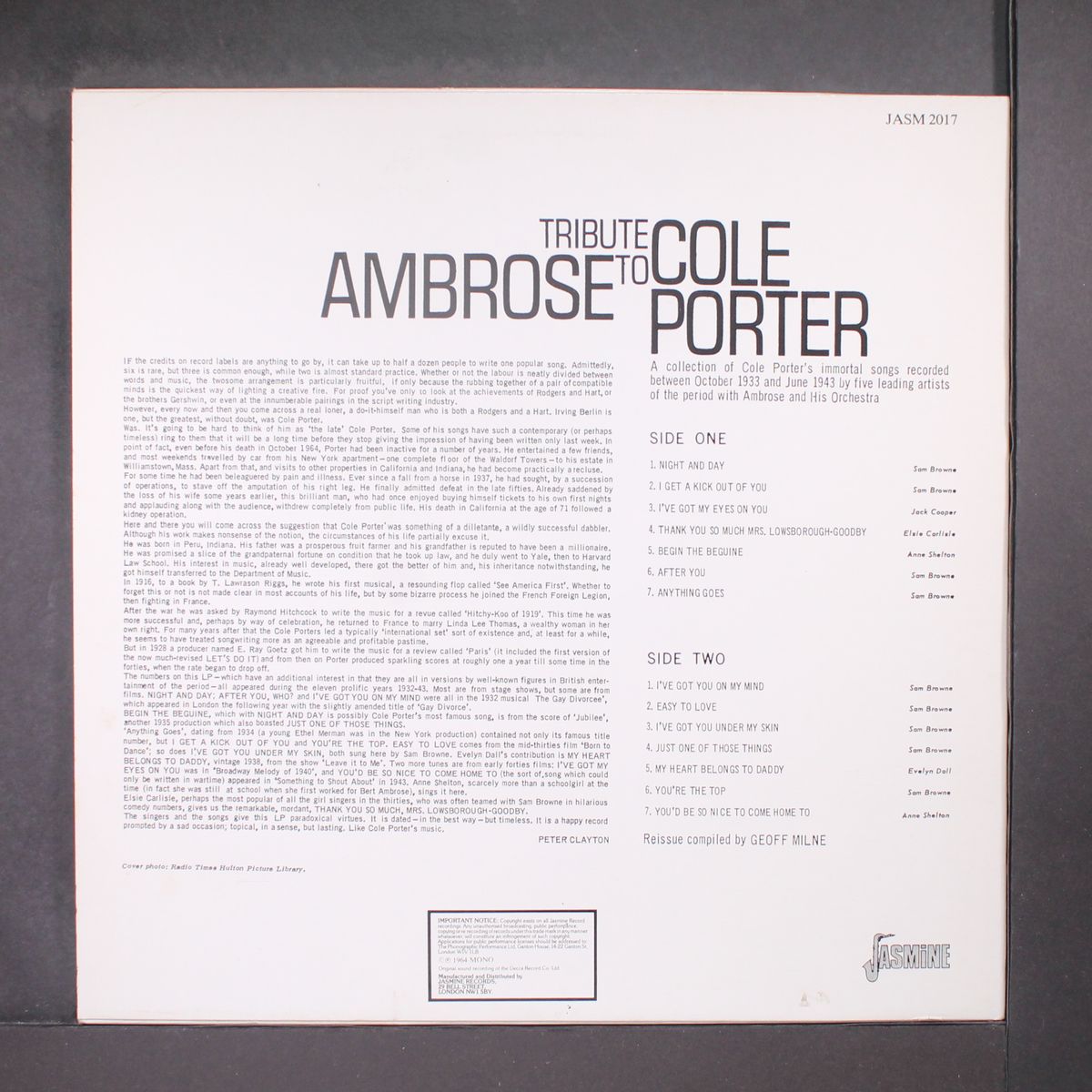 tribute to cole porter by AMBROSE
