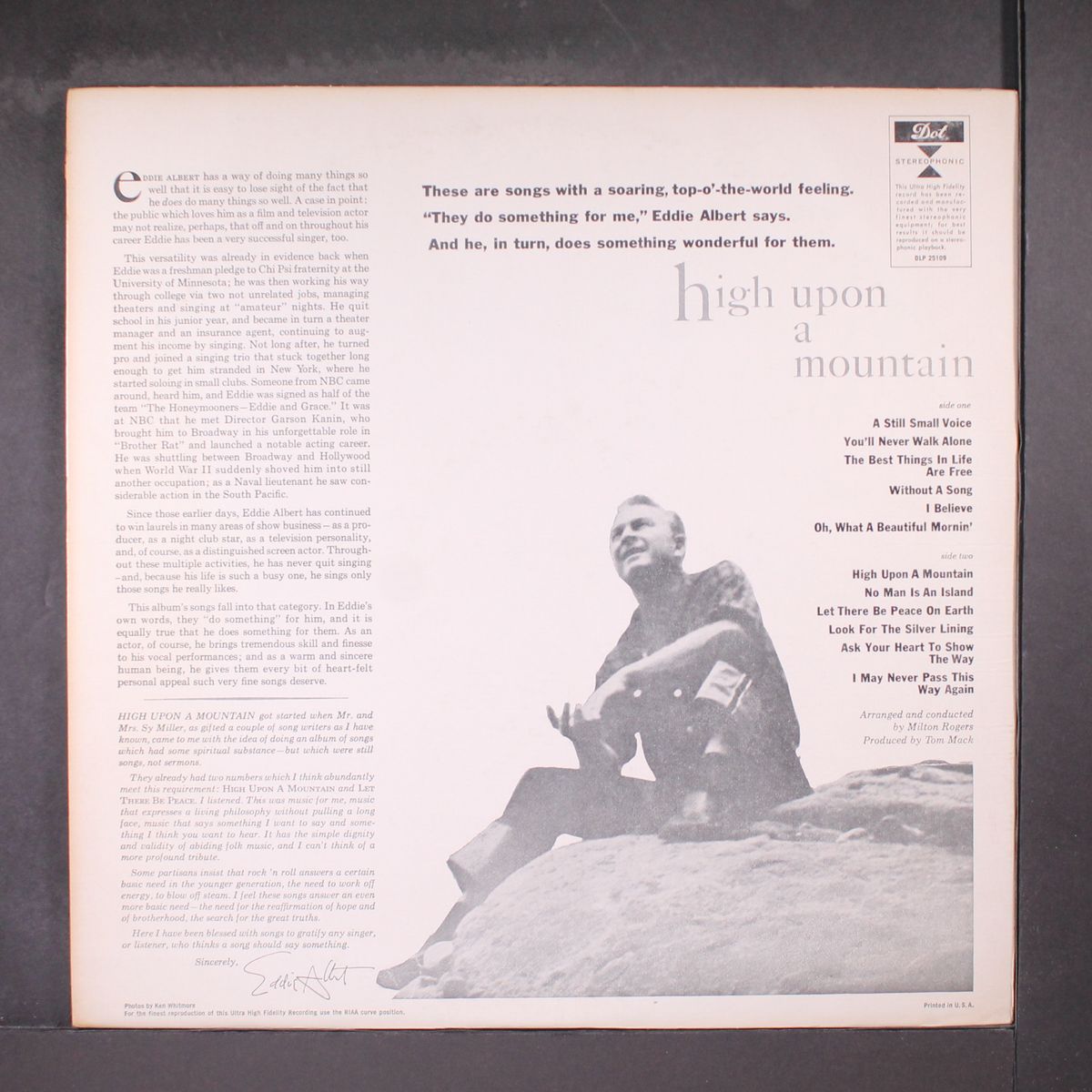 high upon a mountain by EDDIE ALBERT
