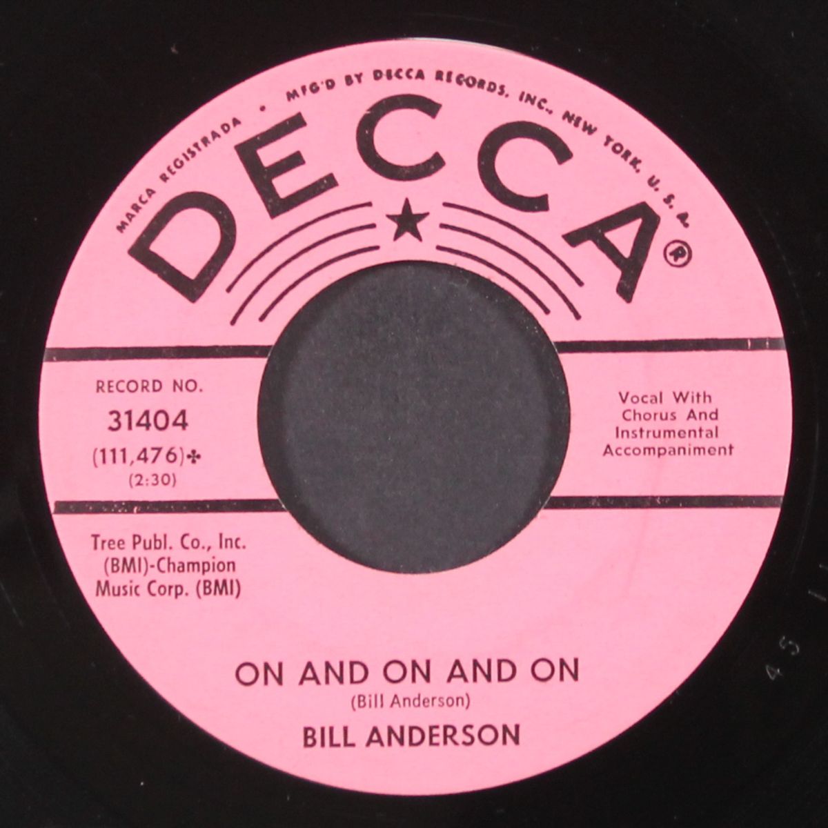 mama sang a song by BILL ANDERSON