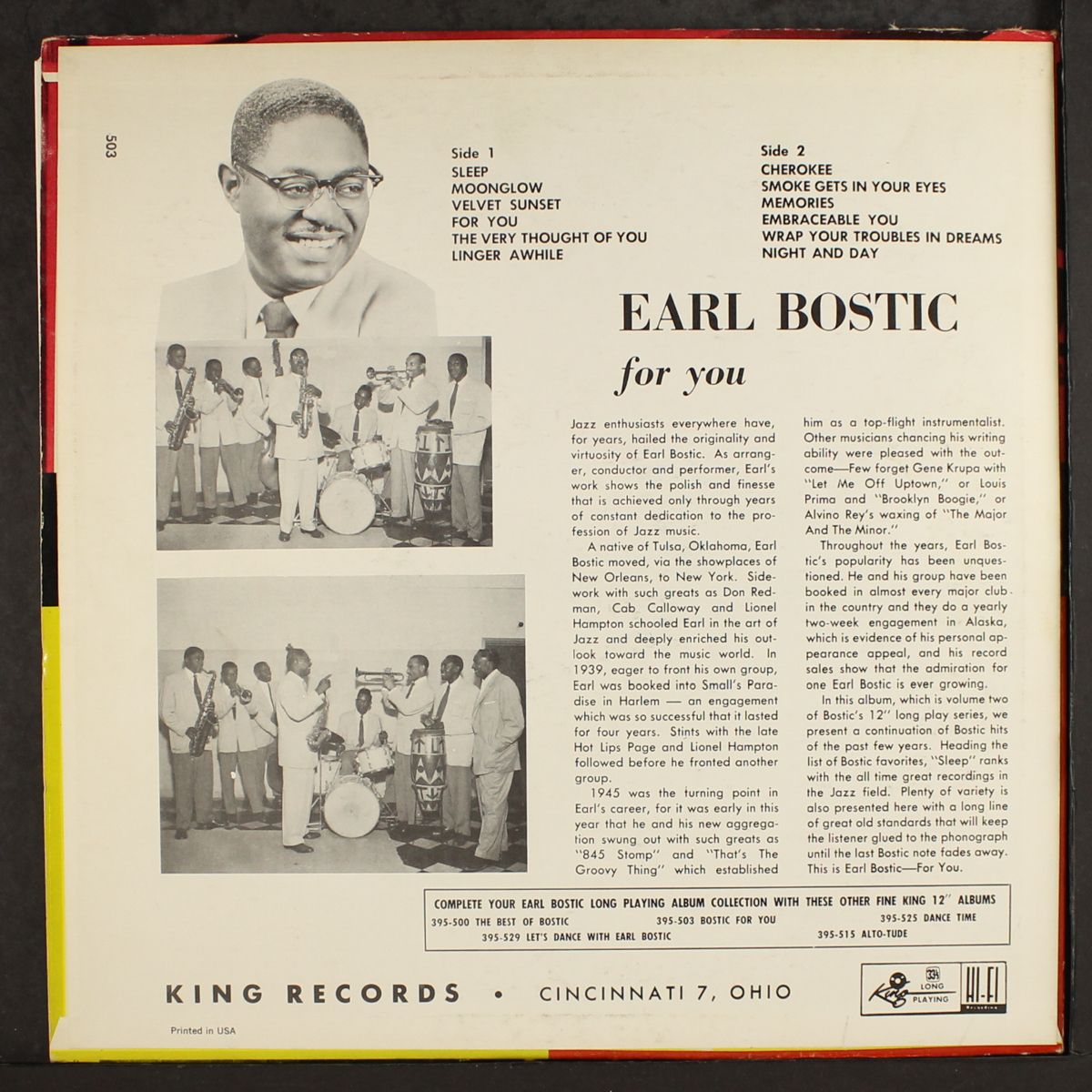for you by EARL BOSTIC
