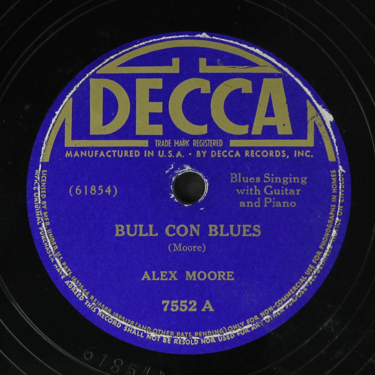 bull con blues / hard hearted woman by ALEX MOORE