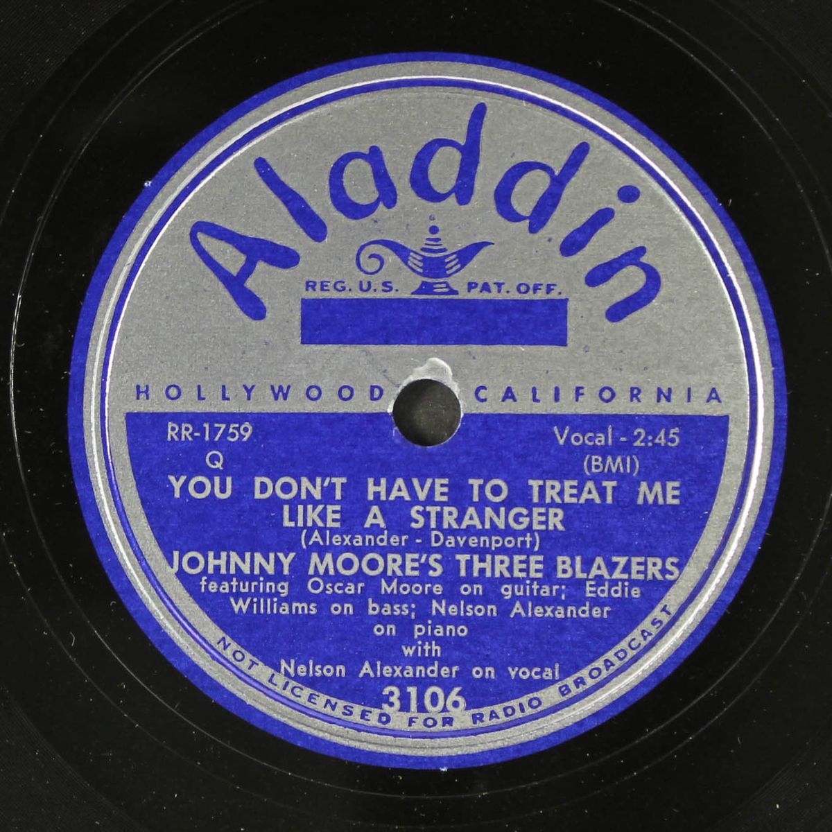 cloudy skies / you don't have to treat me like a stranger by JOHNNY MOORE'S THREE BLAZERS