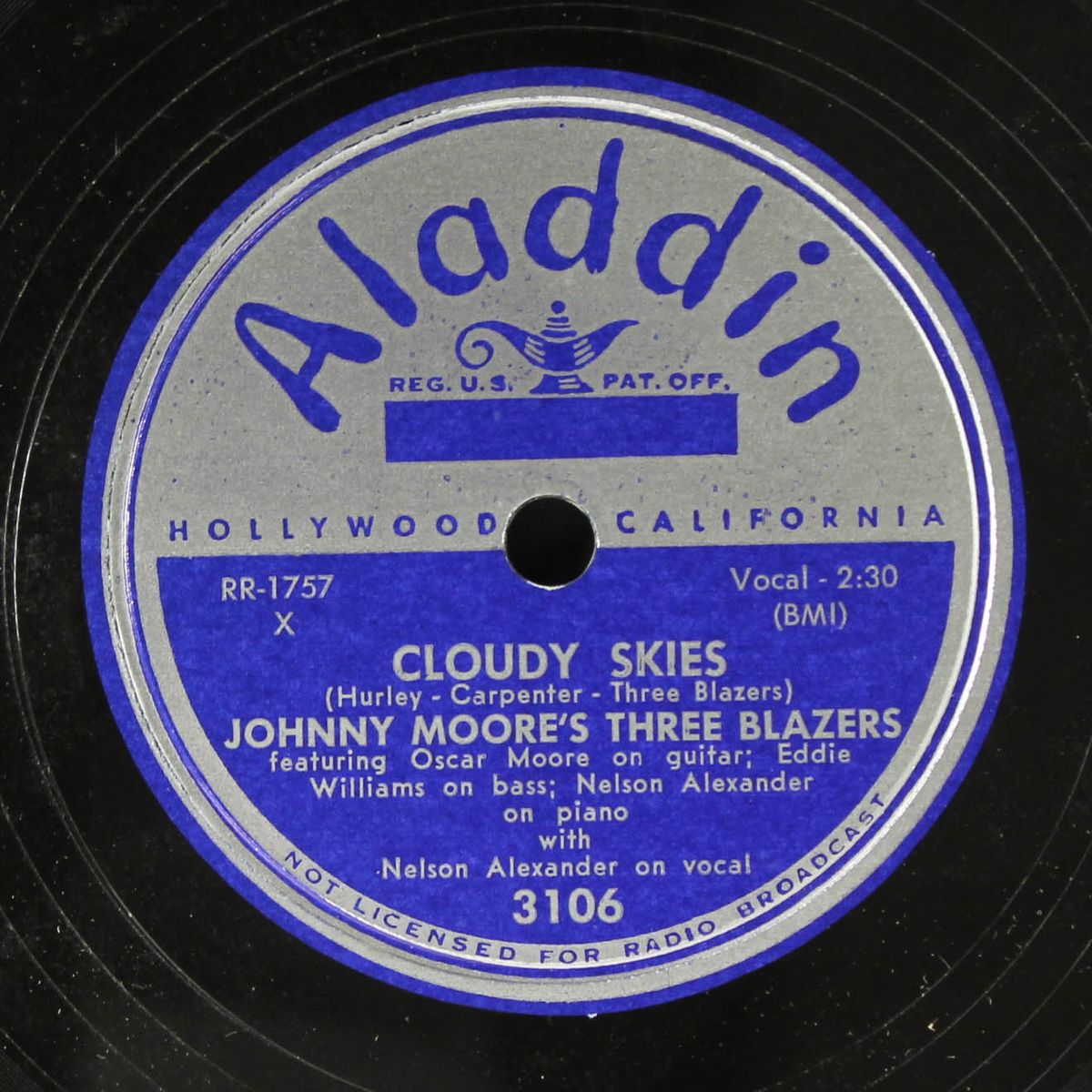 cloudy skies / you don't have to treat me like a stranger by JOHNNY MOORE'S THREE BLAZERS