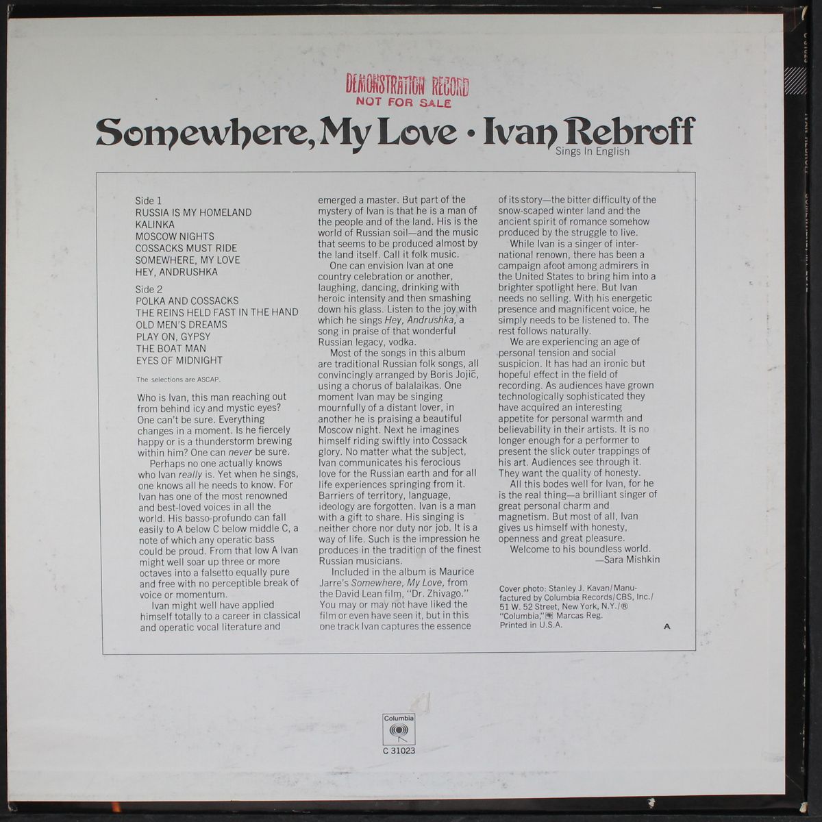 somewhere, my love by IVAN REBROFF