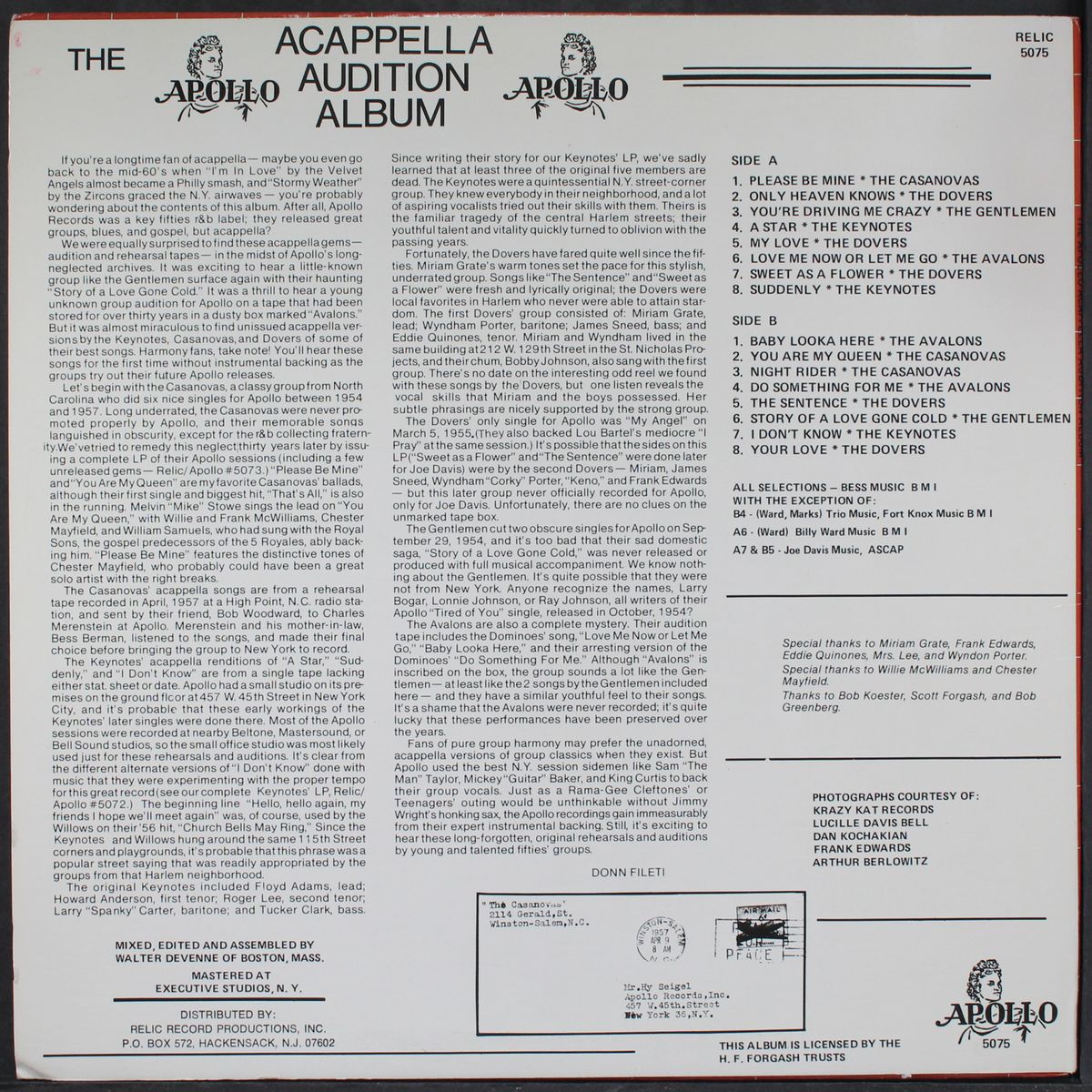the apollo acappella audition album by VARIOUS