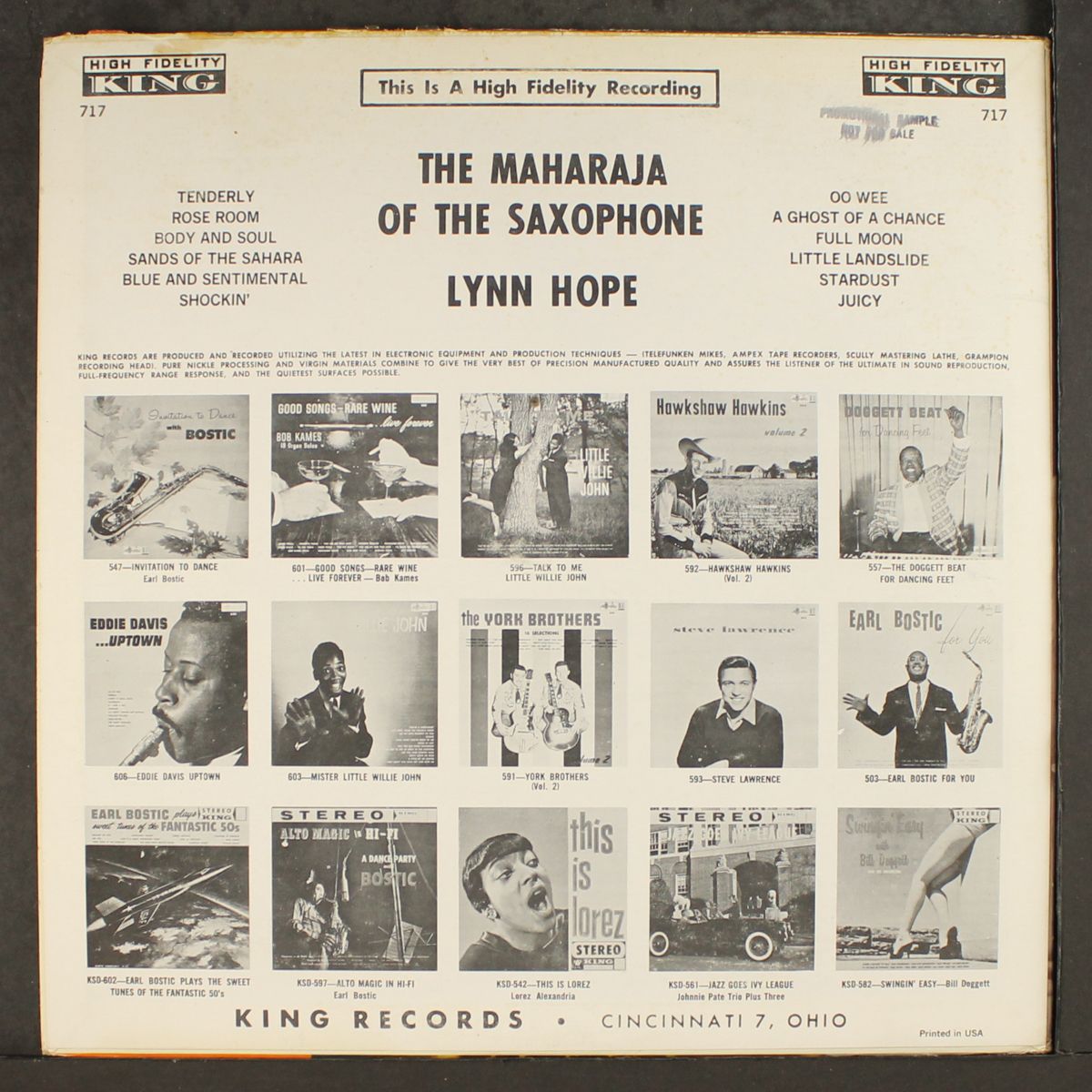 the maharaja of the saxophone by LYNN HOPE
