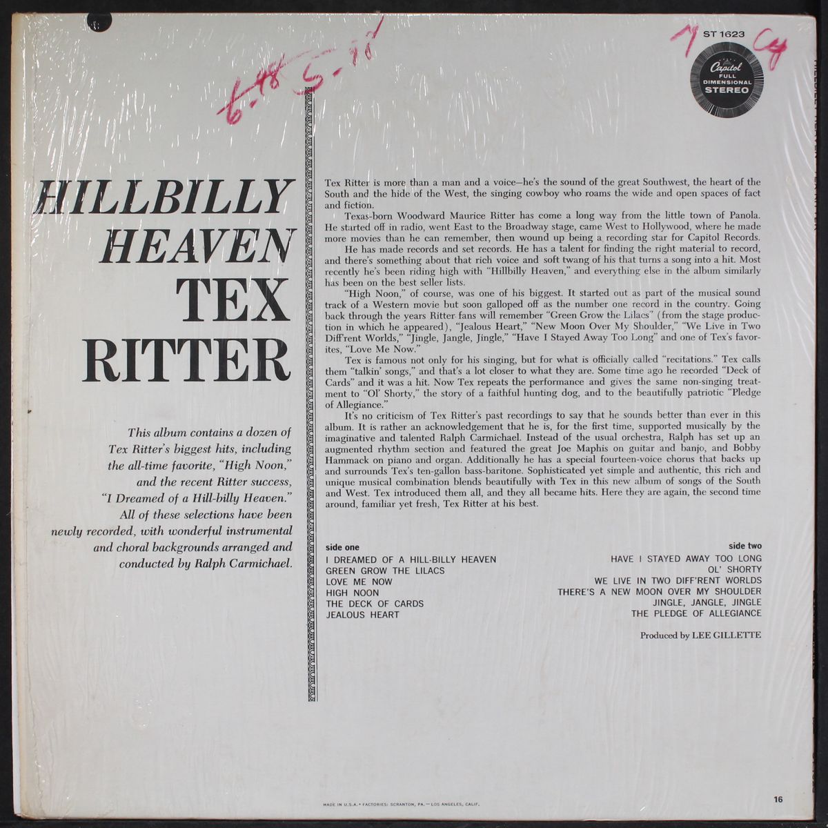 hillbilly heaven by TEX RITTER