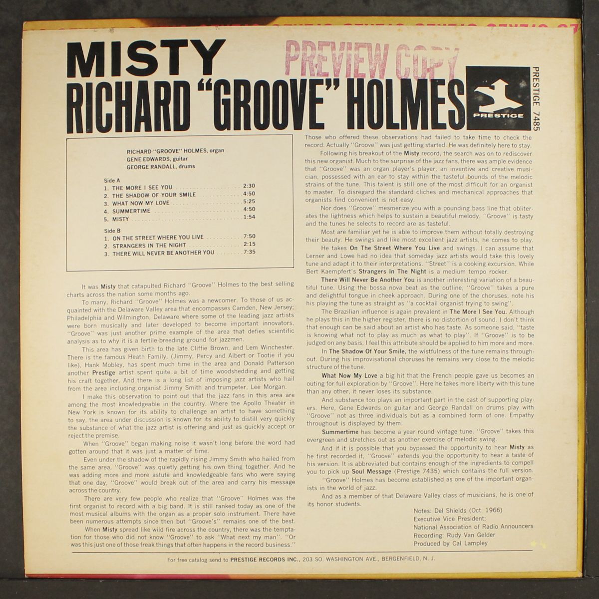 misty by RICHARD 'GROOVE' HOLMES