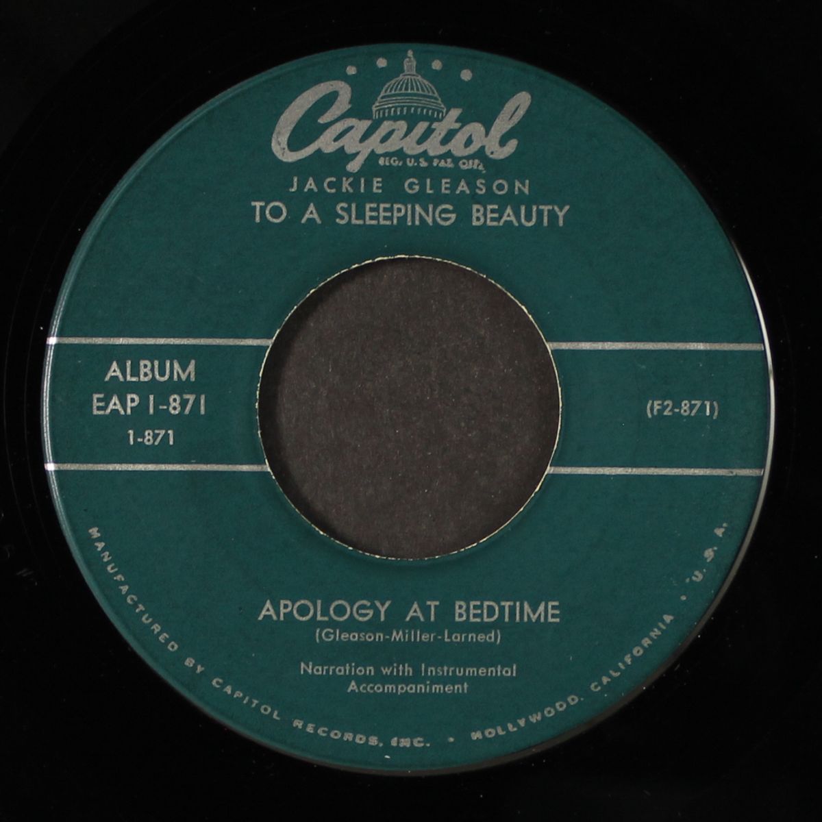 to a sleeping beauty by JACKIE GLEASON