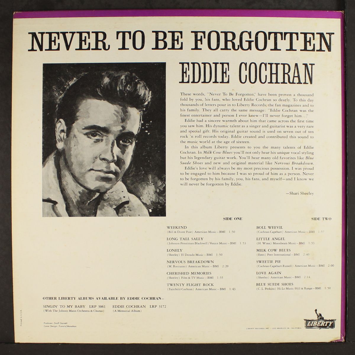 never to be forgotten by EDDIE COCHRAN