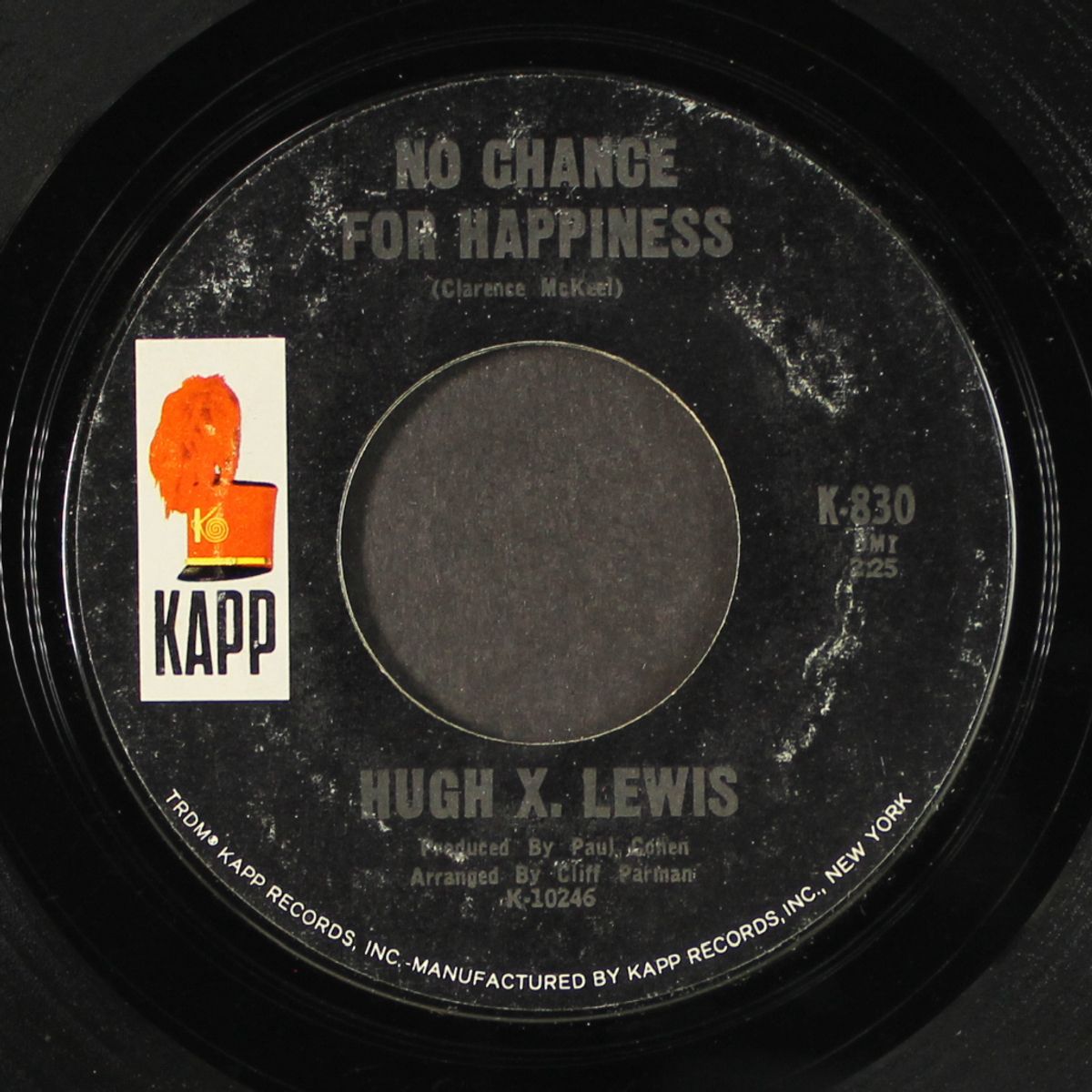 you're so cold / no chance for happiness by HUGH X. LEWIS