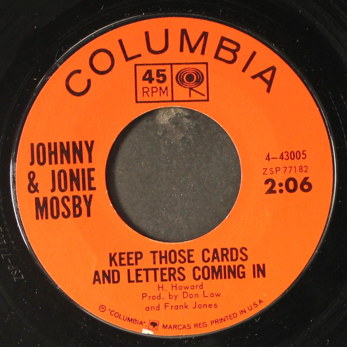 take me home / keep those cards and letters coming in by JOHNNY & JONIE MOSBY