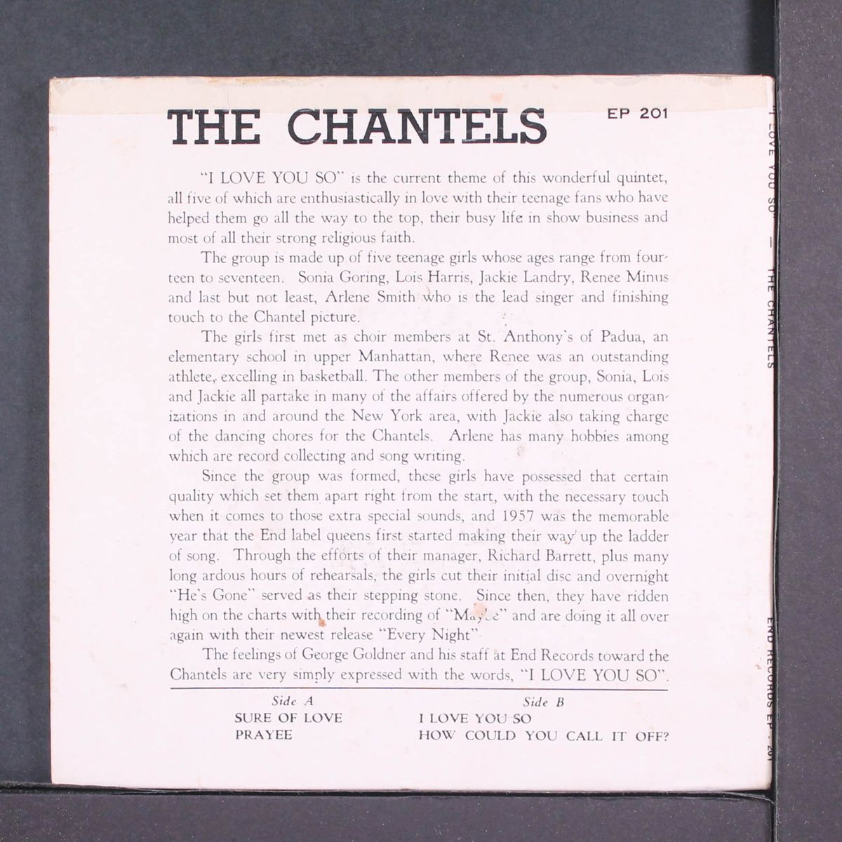 i love you so by CHANTELS