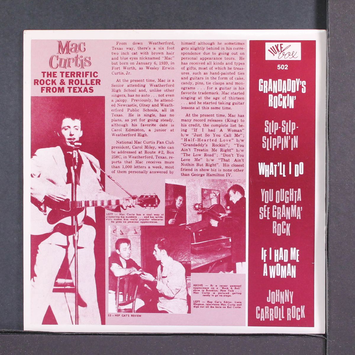 the terrific rock & roller from texas by MAC CURTIS