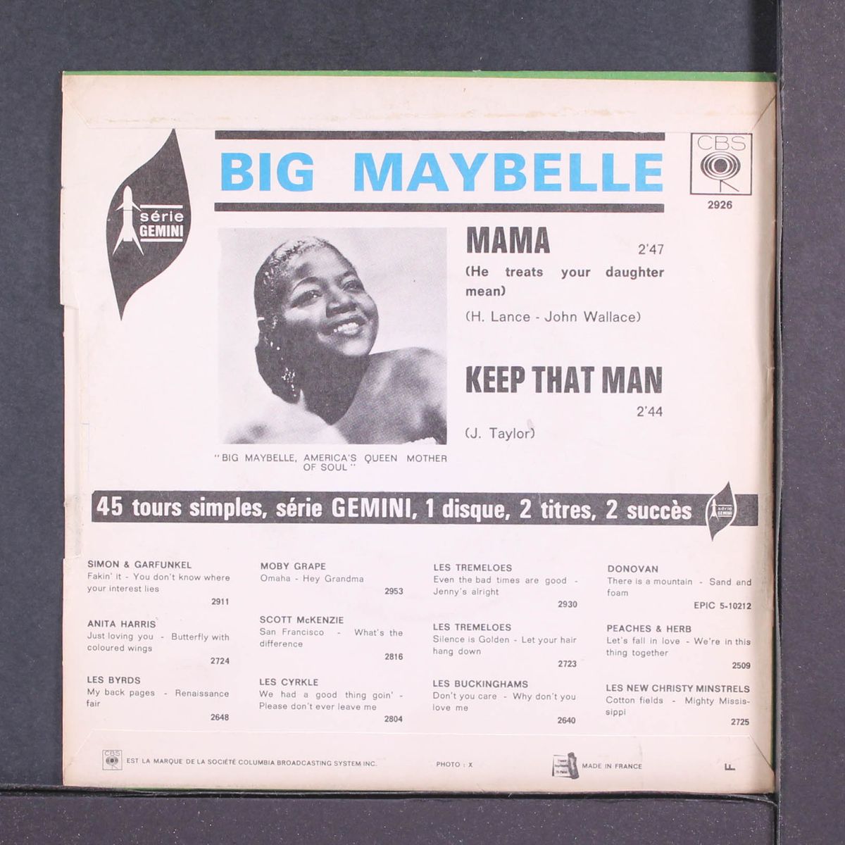 mama / keep that man by BIG MAYBELLE