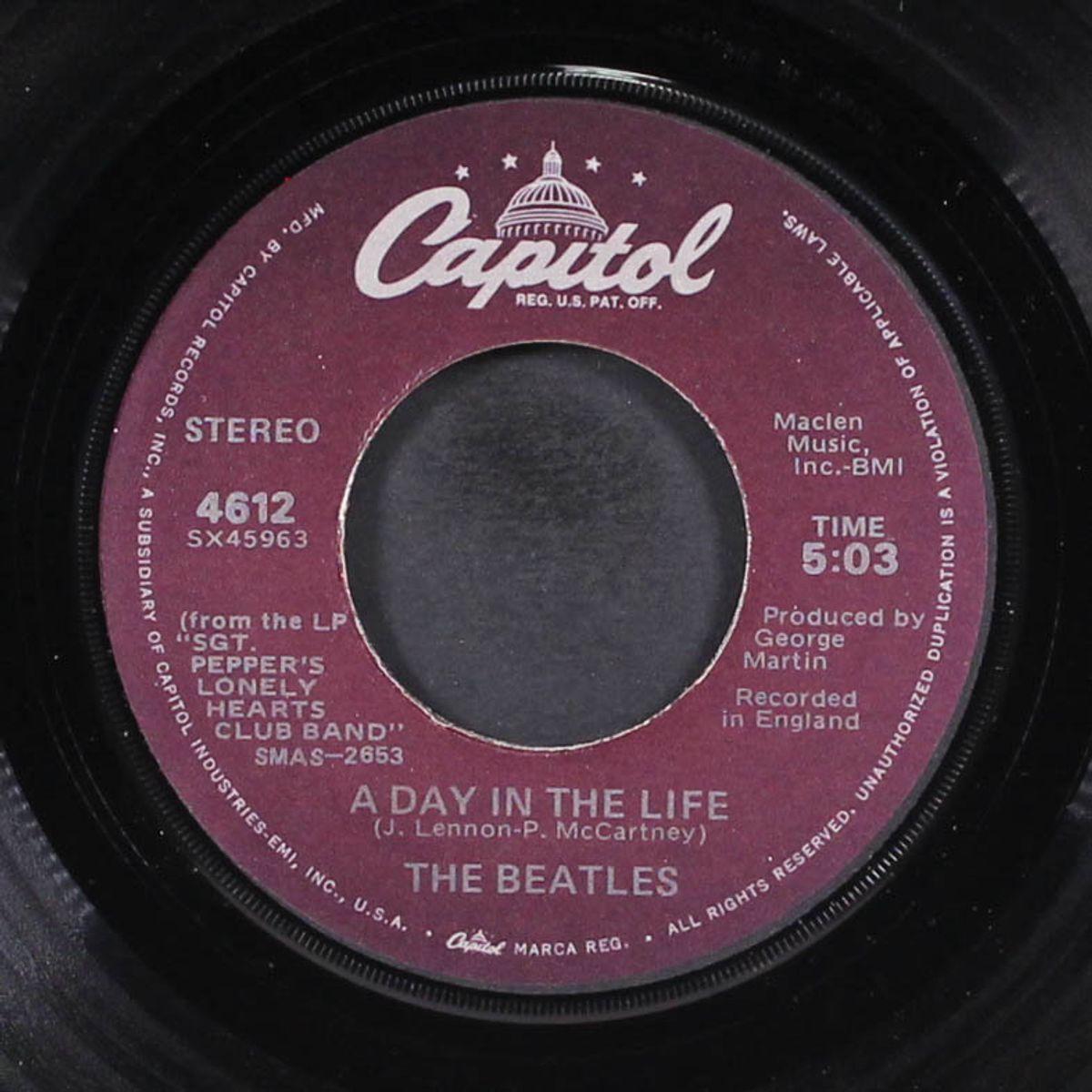 sgt. pepper's lonely hearts club band / a day in the life by BEATLES