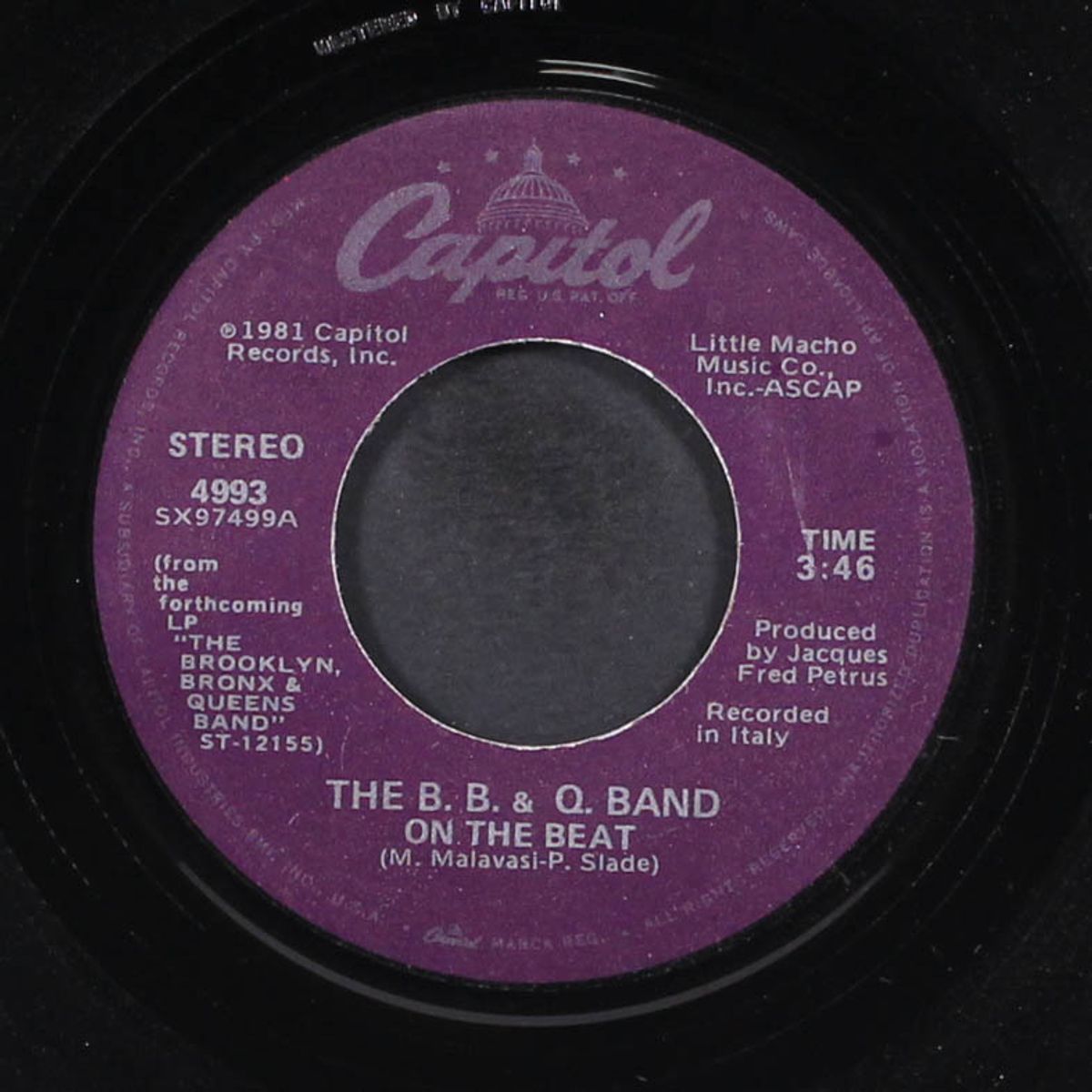 on the beat / don't say goodbye by B.B. & Q. BAND