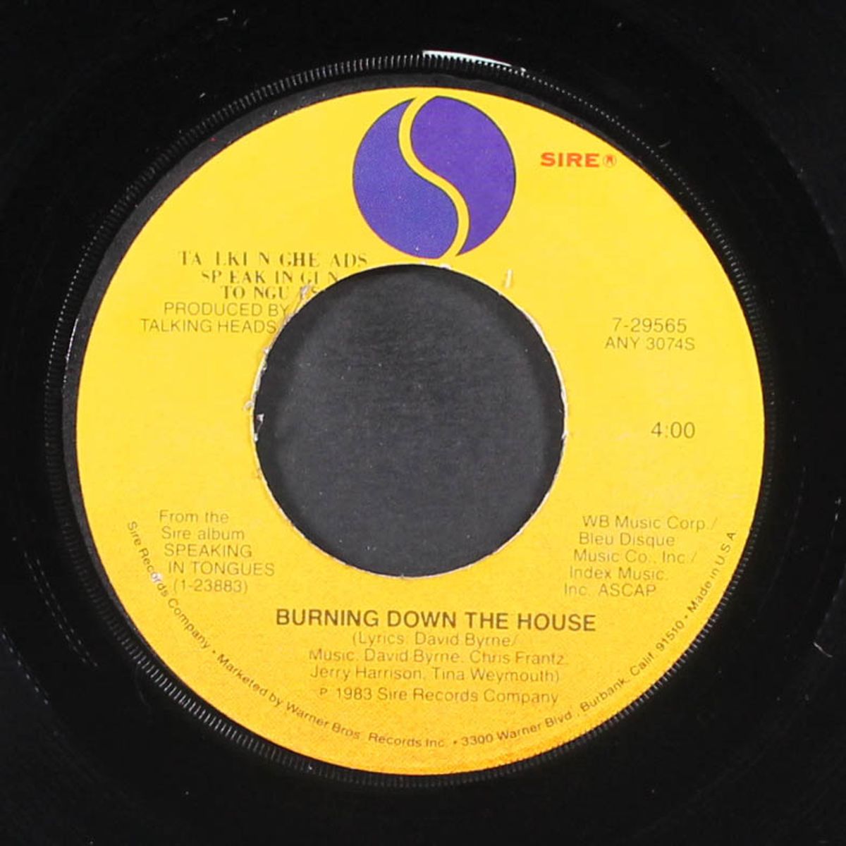 burning down the house / i get wild/wild gravity by TALKING HEADS