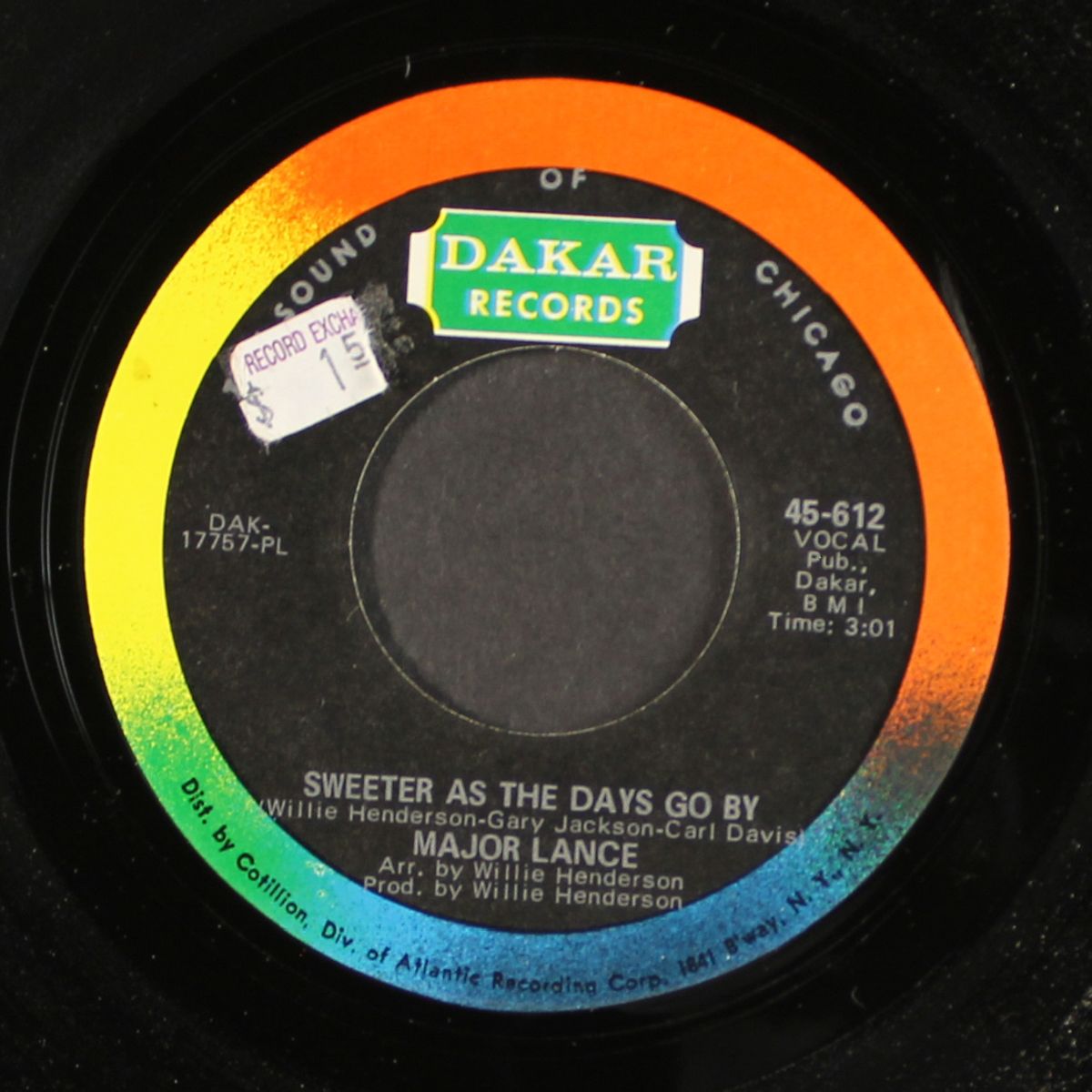 shadows of a memory / sweeter as the days go by by MAJOR LANCE