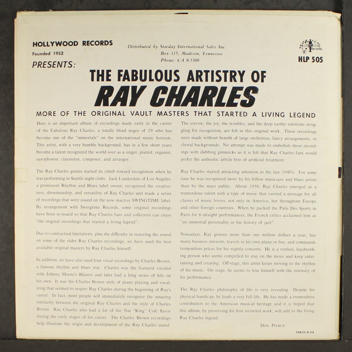 the fabulous artistry of ray charles by RAY CHARLES