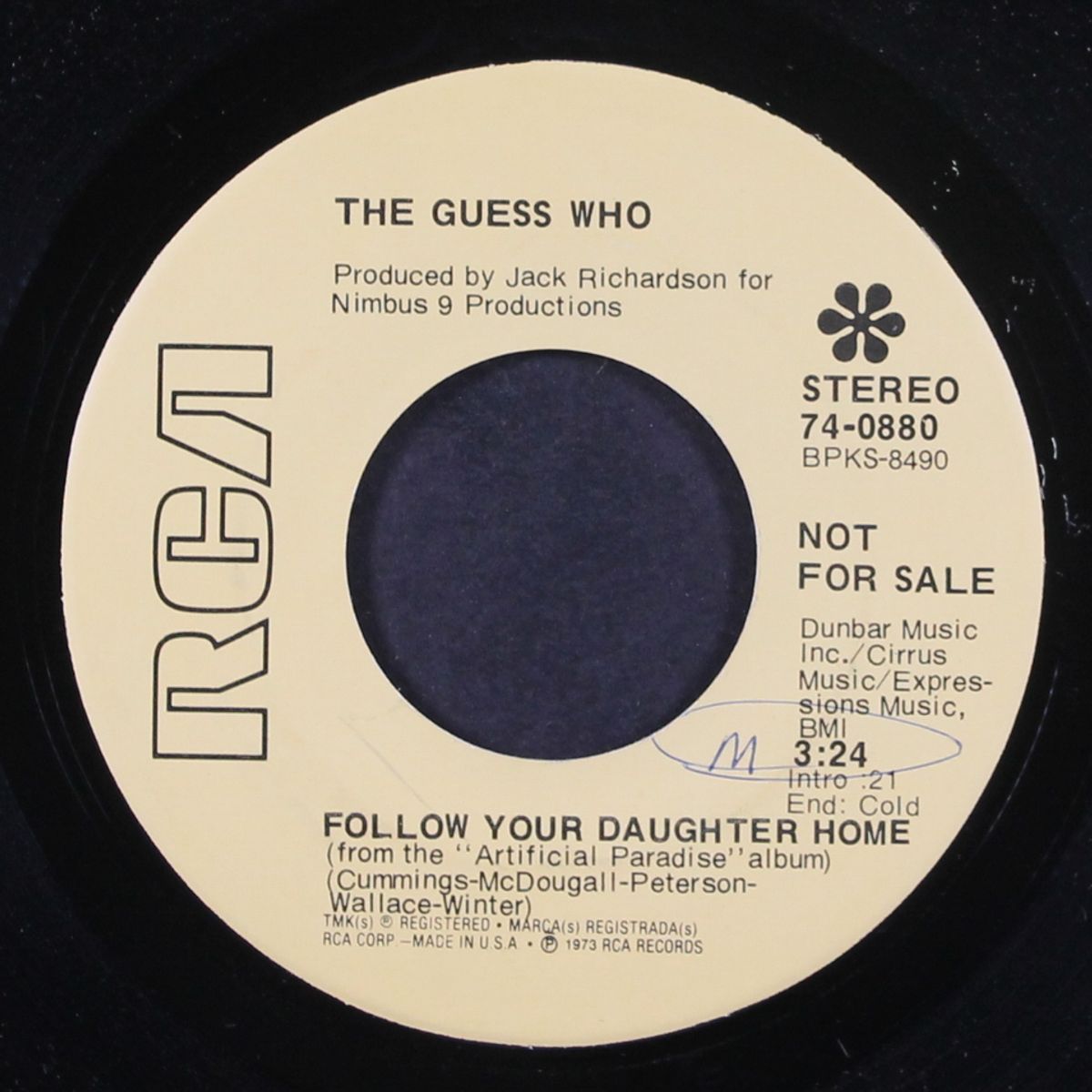 follow your daughter home / bye bye babe by GUESS WHO