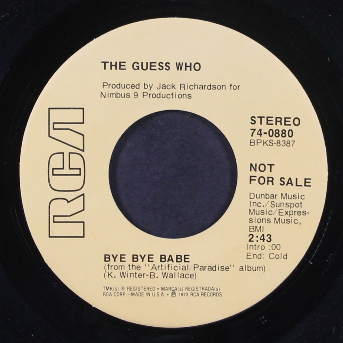 follow your daughter home / bye bye babe by GUESS WHO