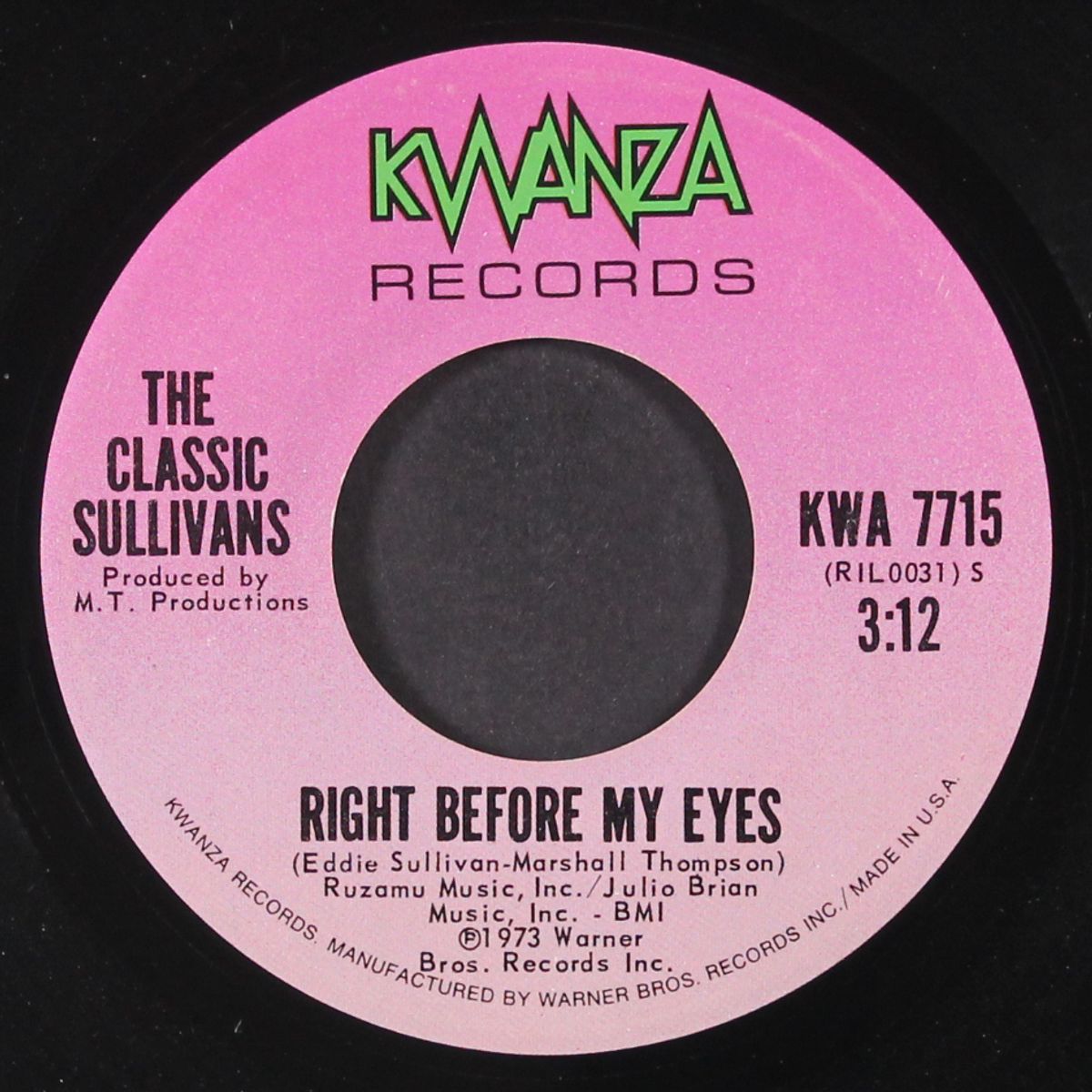 a ring don't mean a thing / right before my eyes by CLASSIC SULLIVANS