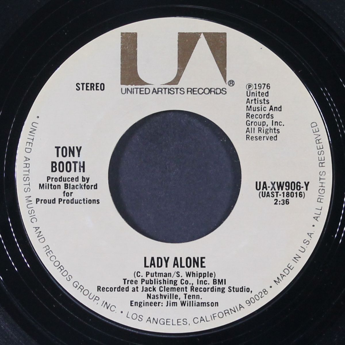 somethin' 'bout you baby i like / lady alone by TONY BOOTH