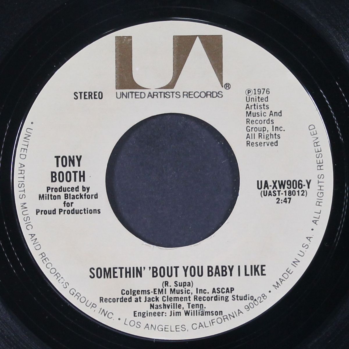 somethin' 'bout you baby i like / lady alone by TONY BOOTH