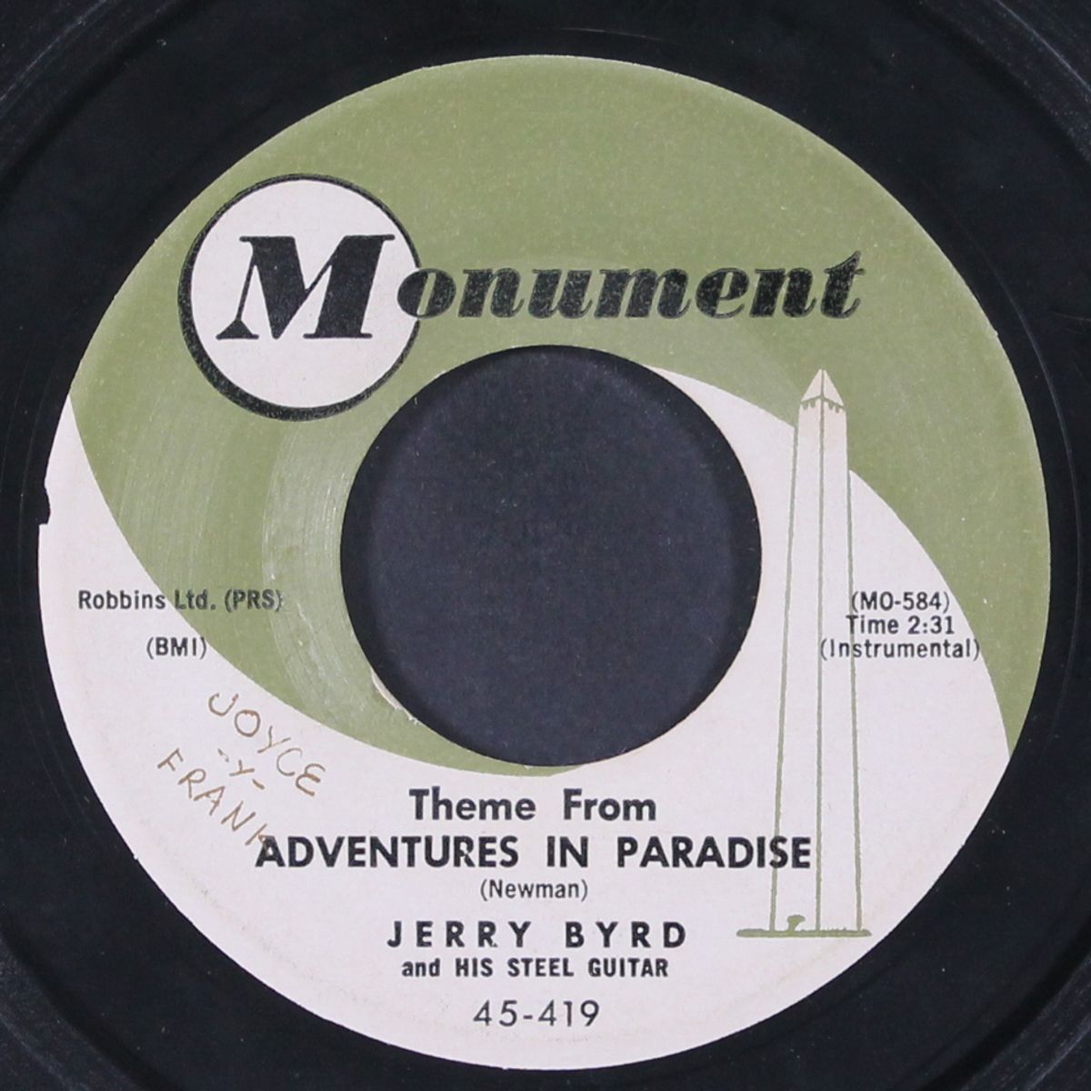 indian love call / adventures in paradise by JERRY BYRD
