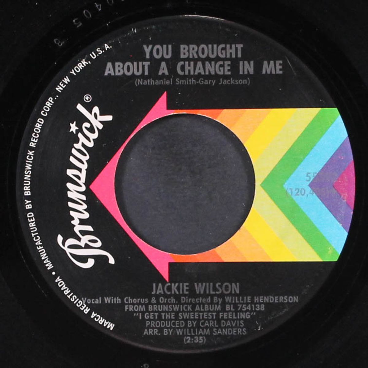 you brought about a change in me / for once in my life by JACKIE WILSON