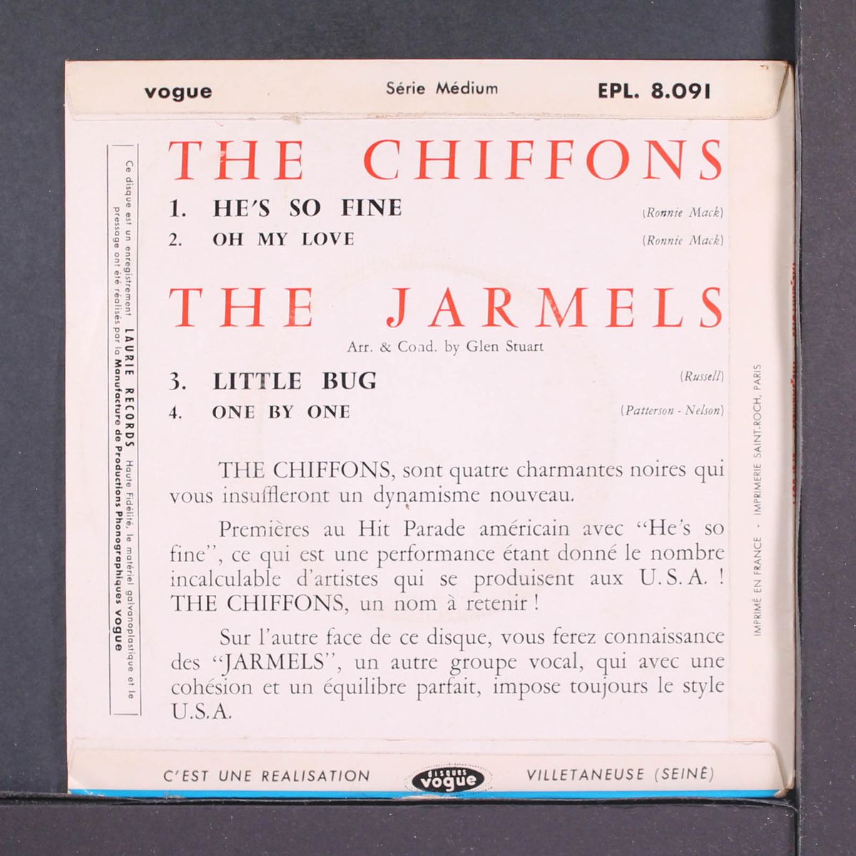 he's so fine / little bug by CHIFFONS / JARMELS