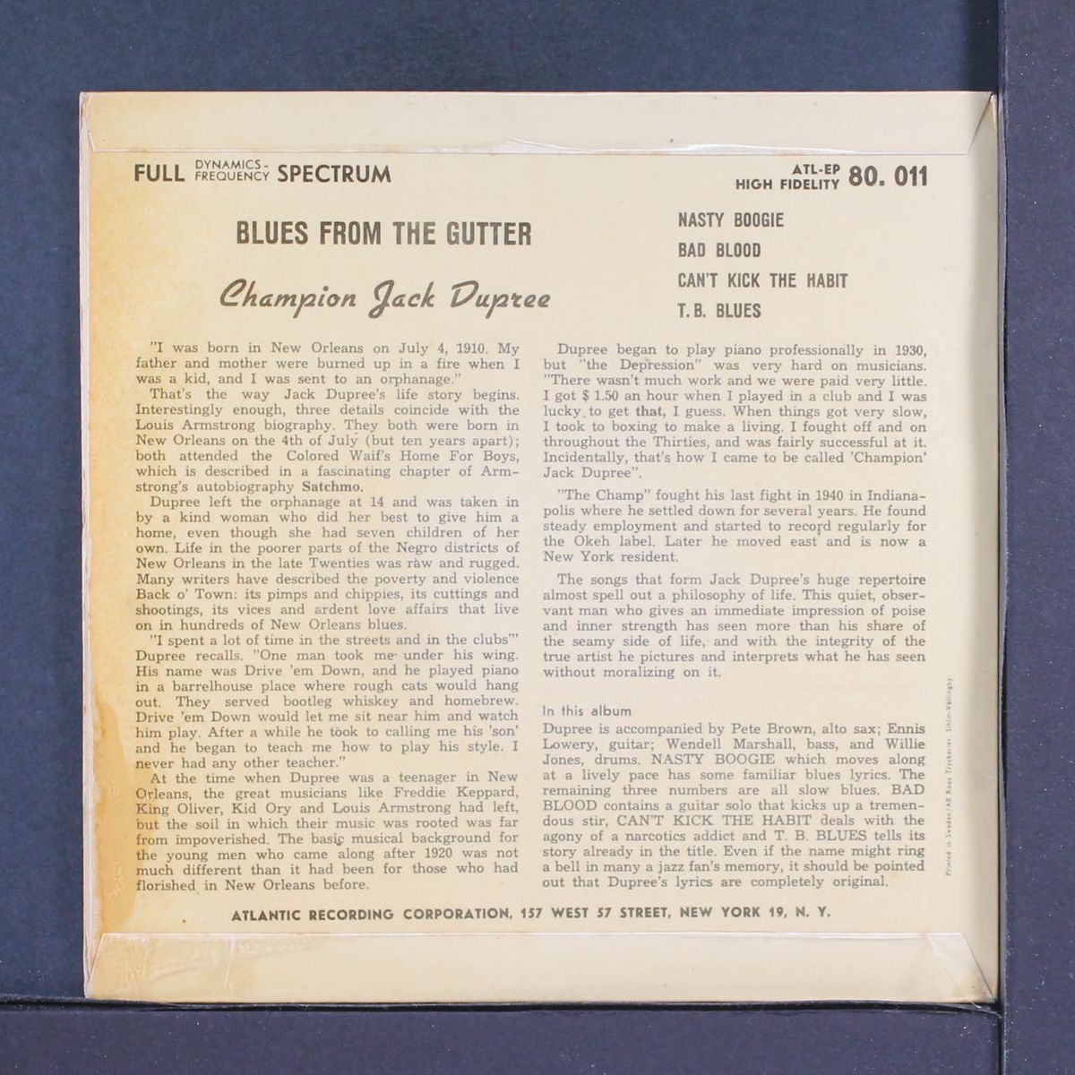 blues from the gutter by CHAMPION JACK DUPREE