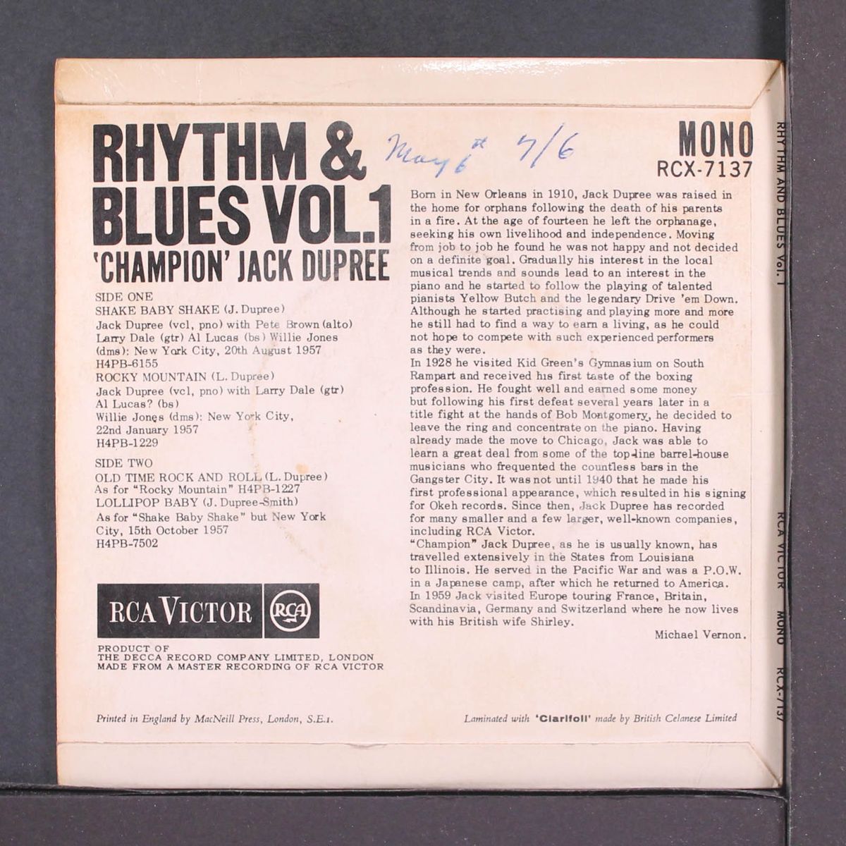 rhythm & blues vol. 1 by CHAMPION JACK DUPREE