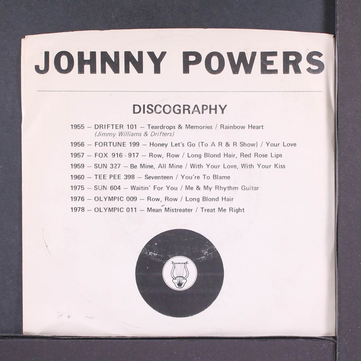 mean mistreater / treat me right by JOHNNY POWERS