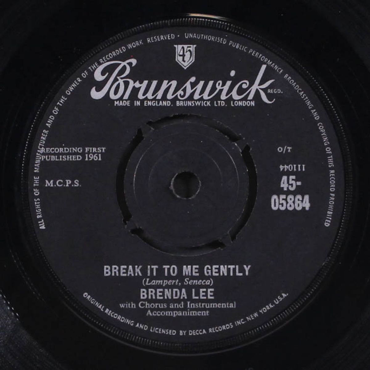 break it to me gently / so deep by BRENDA LEE