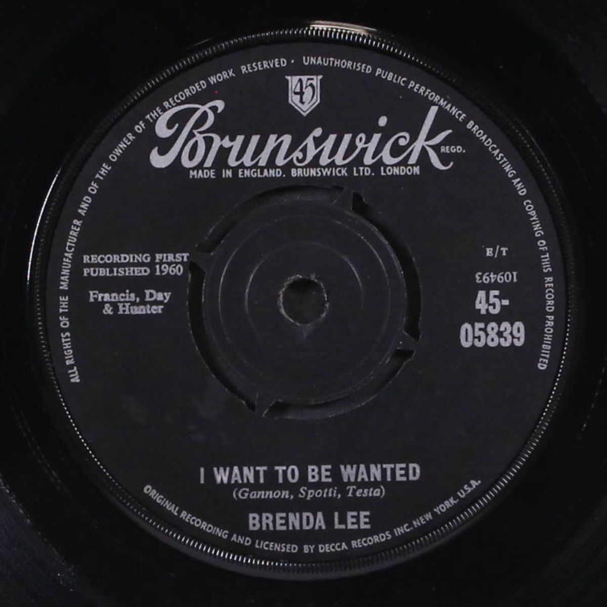 i want to be wanted / just a little by BRENDA LEE