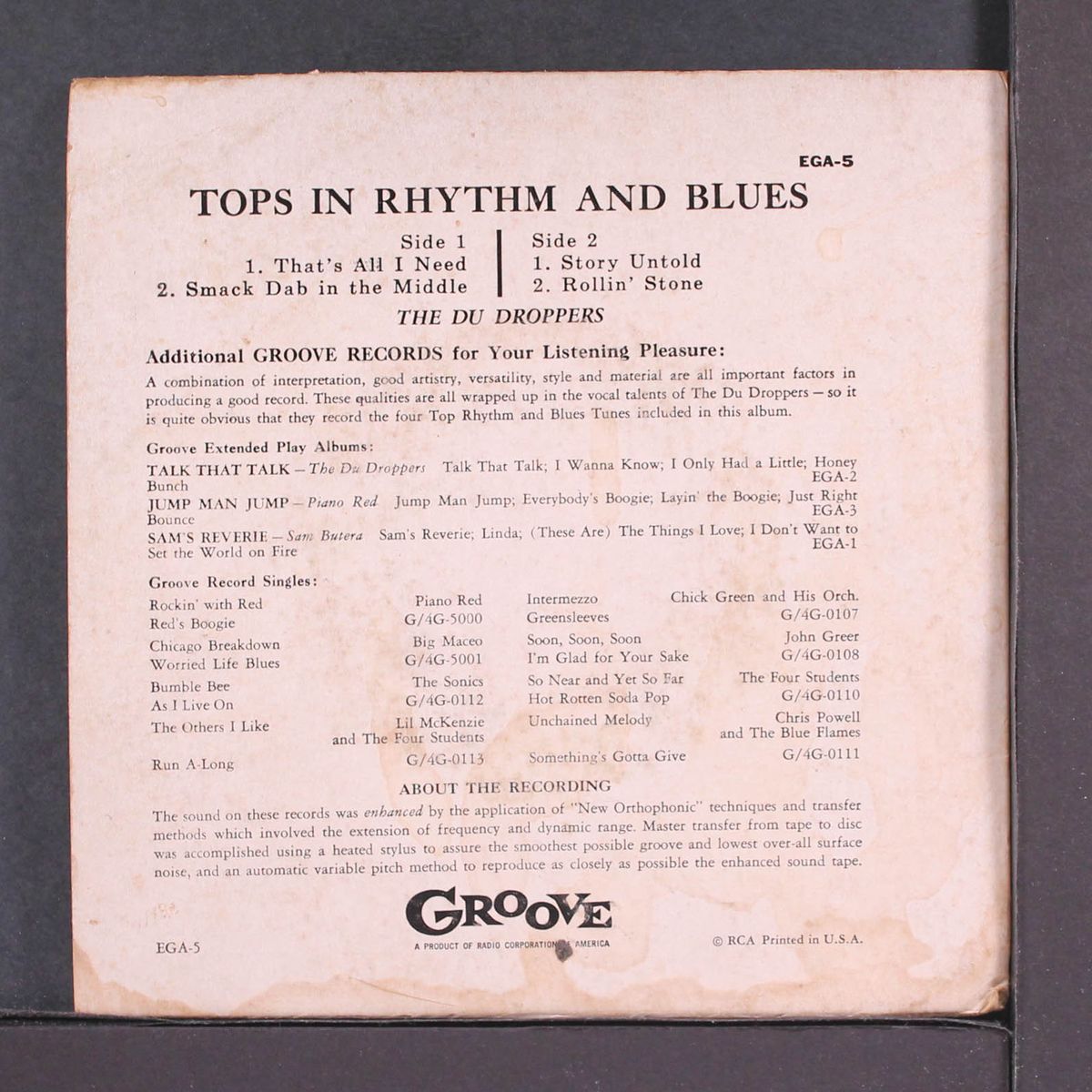 tops in rhythm and blues by DU DROPPERS