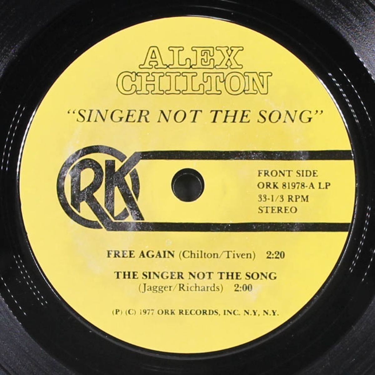 singer not the song by ALEX CHILTON