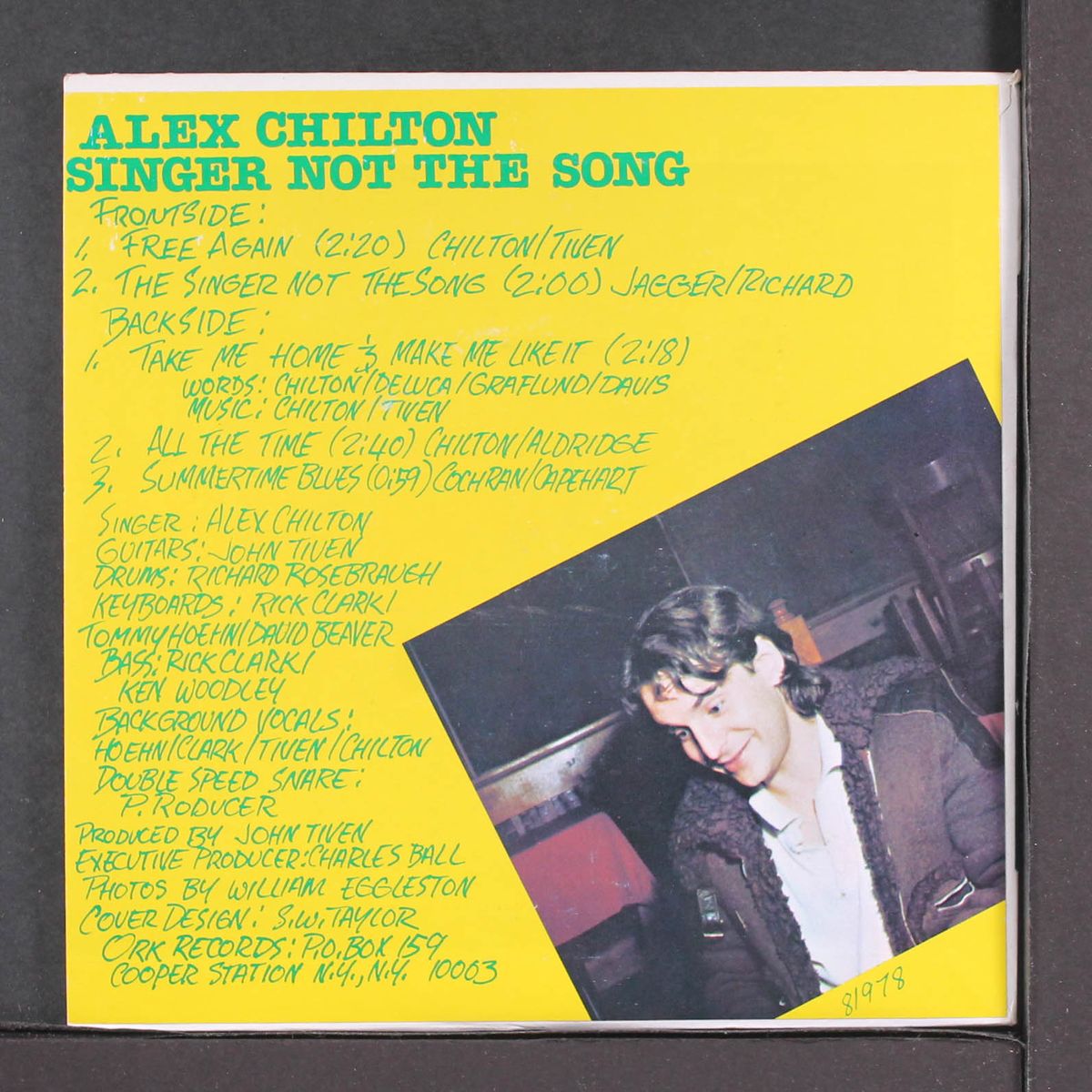 singer not the song by ALEX CHILTON