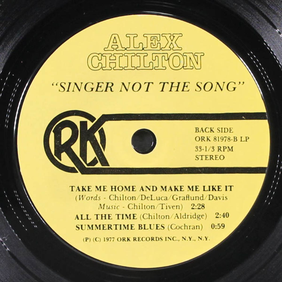 singer not the song by ALEX CHILTON