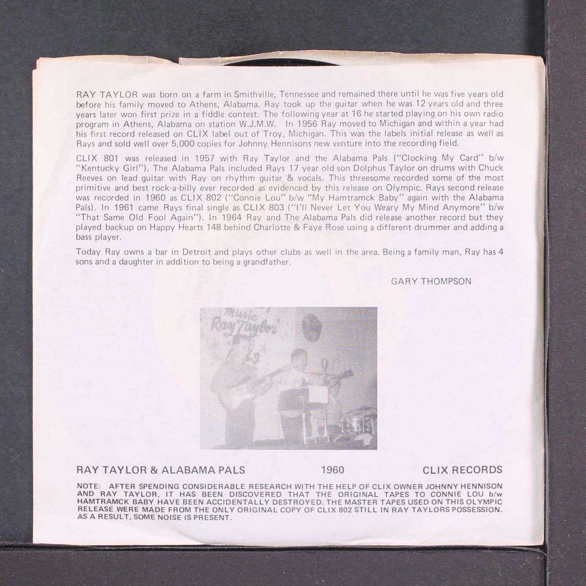 connie lou / my hamtramack baby by RAY TAYLOR