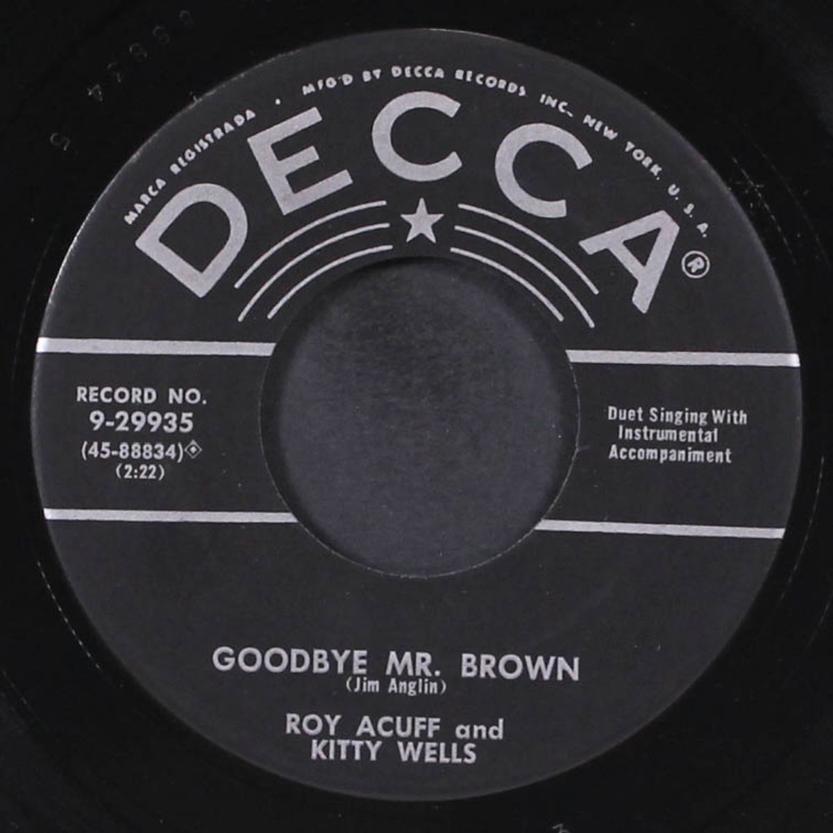 goodbye, mr. brown by KITTY WELLS & ROY ACUFF