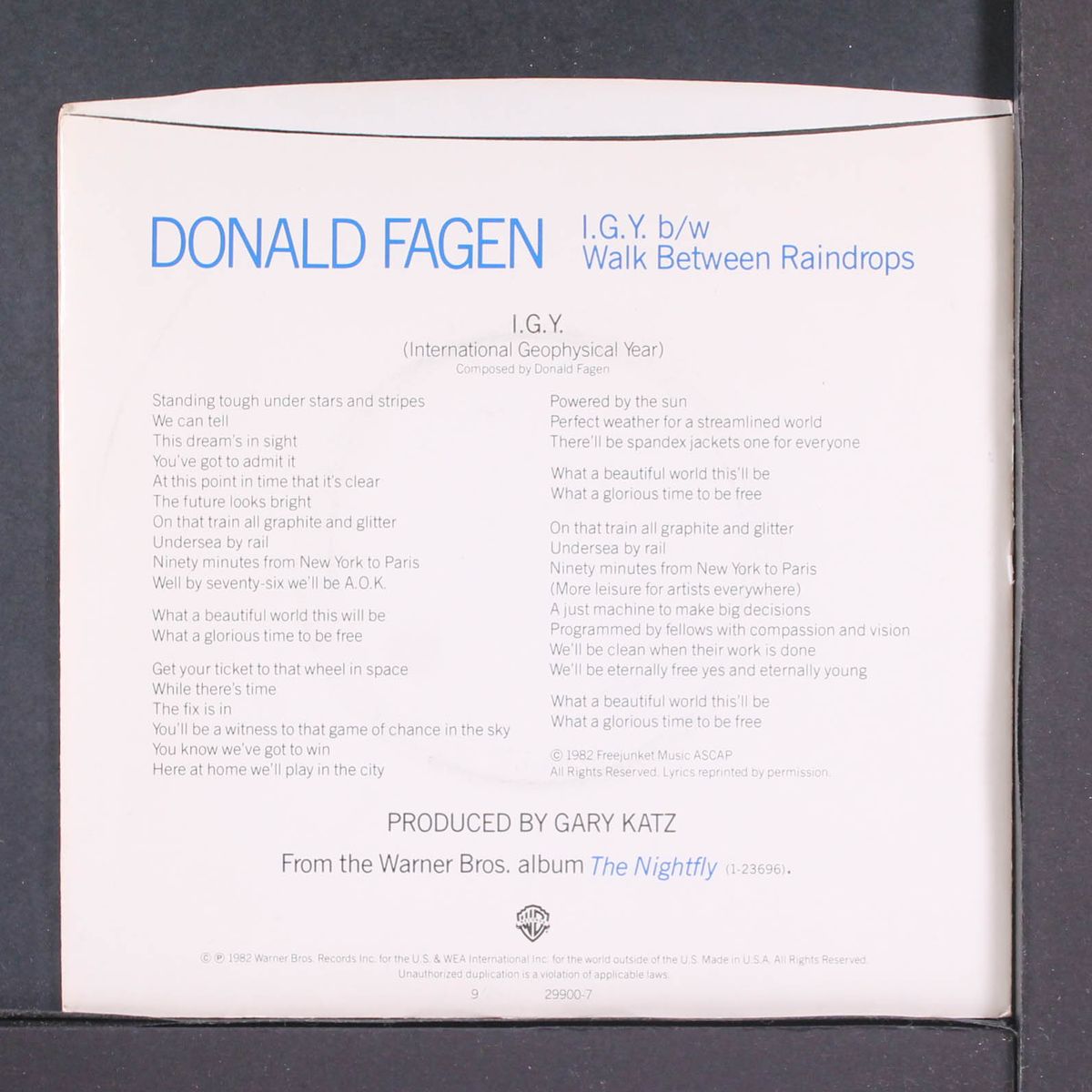 i.g.y / walk between raindrops by DONALD FAGEN