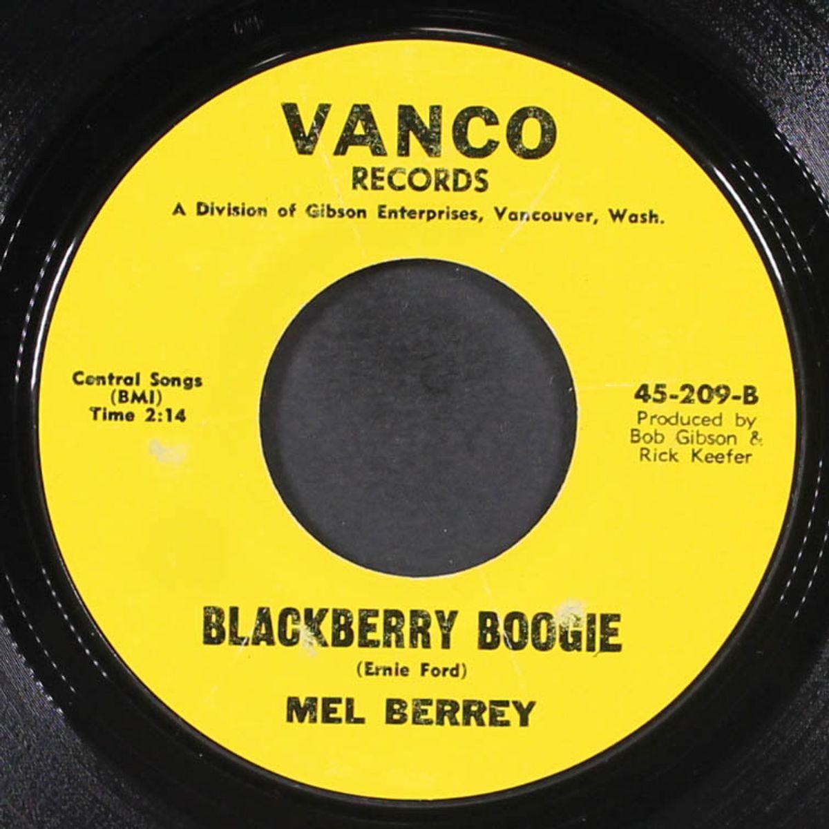 blackberry boogie / fool that i am by MEL BERREY