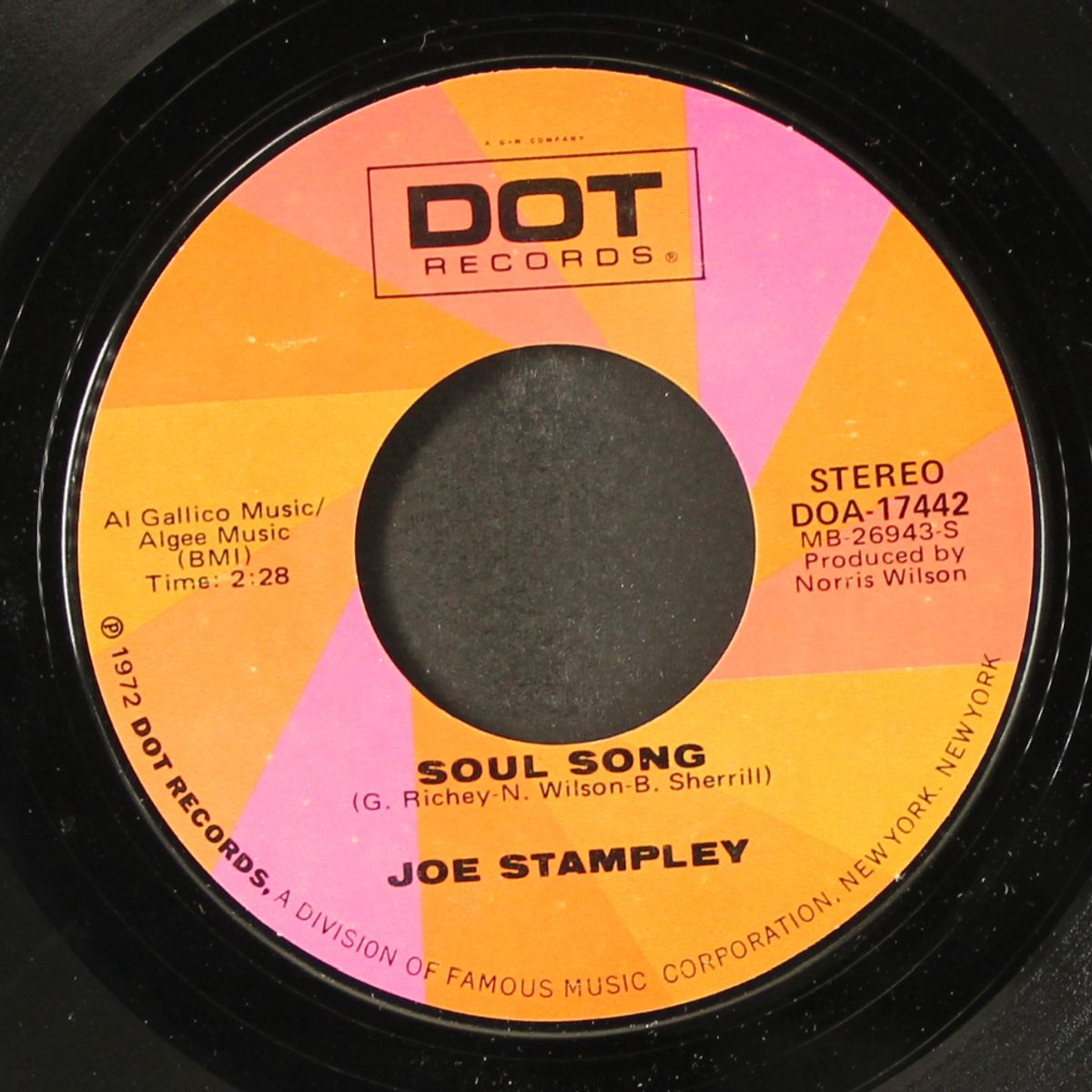 soul song / not too long ago by JOE STAMPLEY