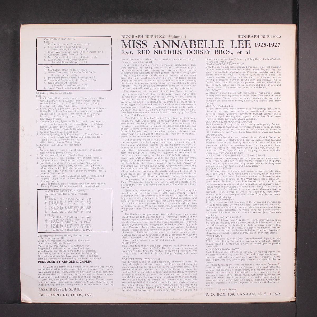 miss annabelle lee, 1925-1927 by CALIFORNIA RAMBLERS