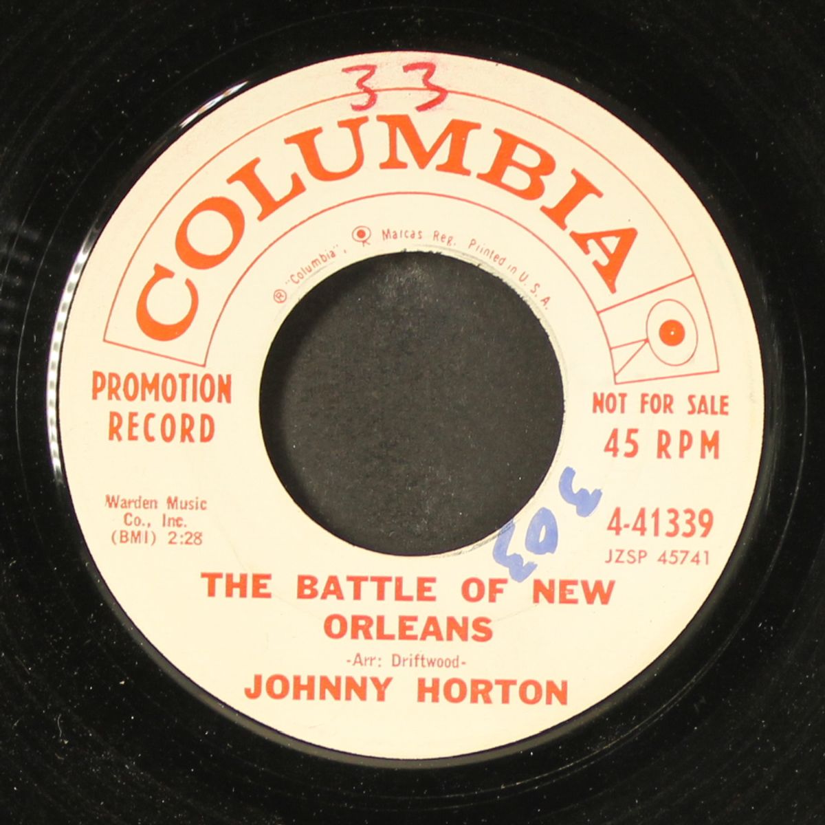 the battle of new orleans / all for the love of a girl by JOHNNY HORTON